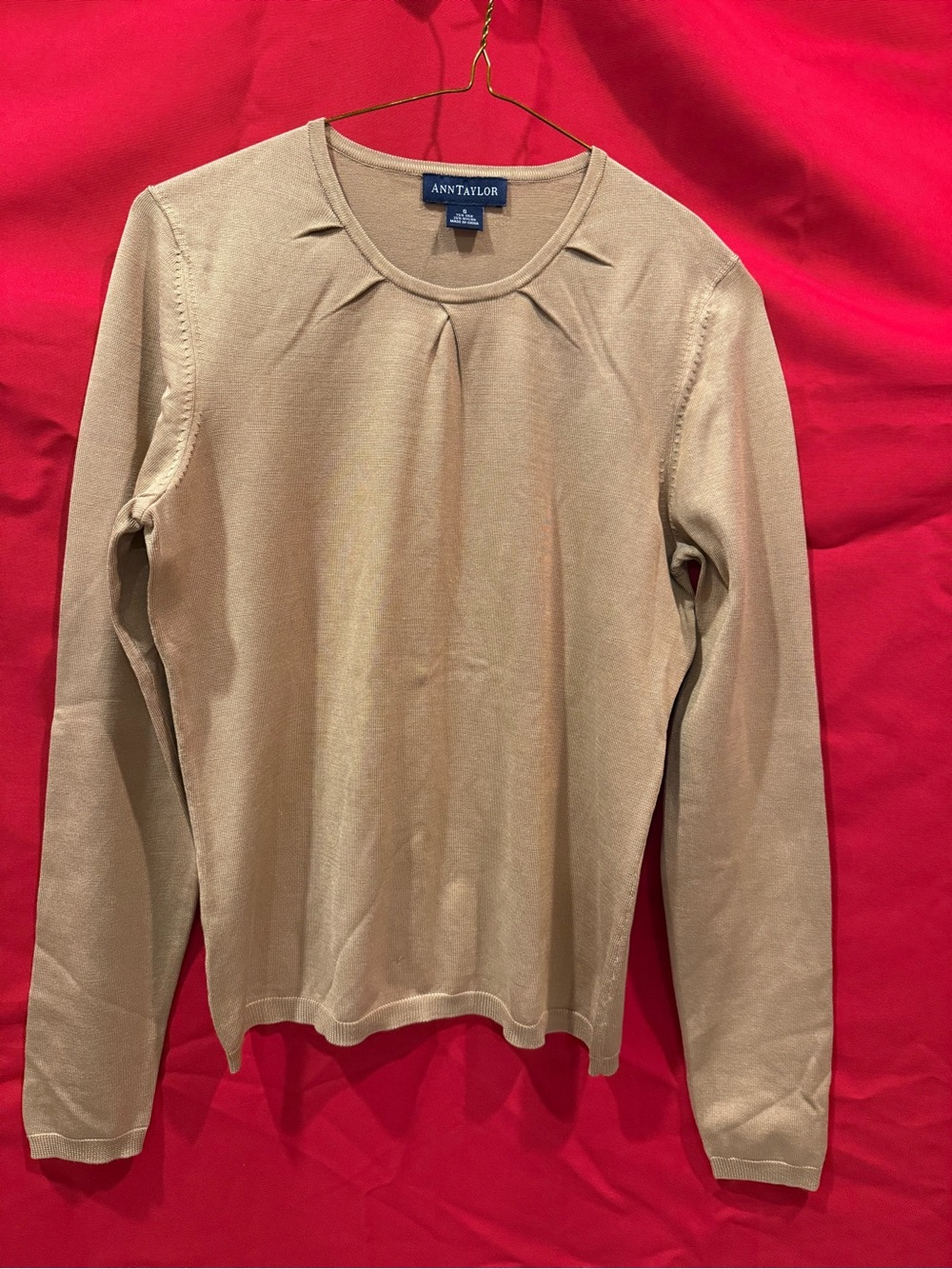 Ann Taylor Camel Crewneck Sweater